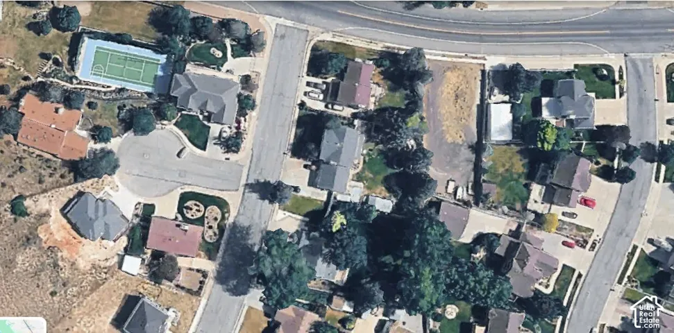 Aerial view of neighborhood