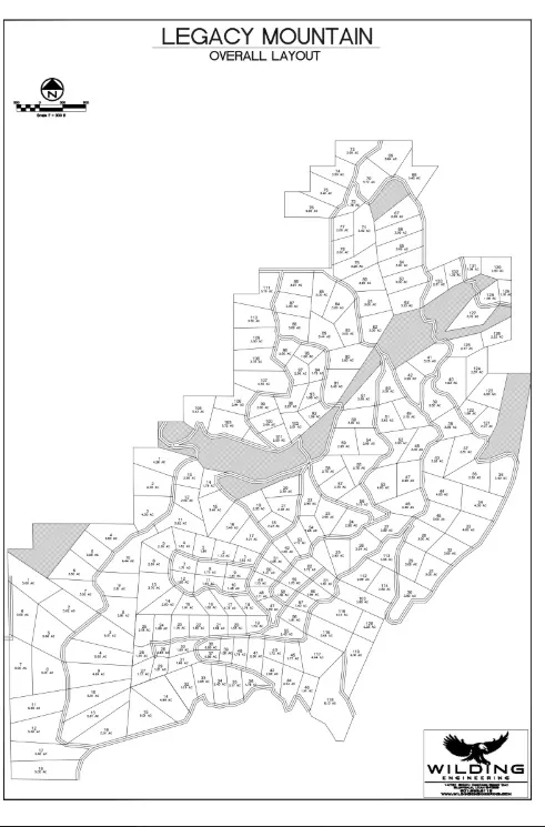 Overall Layout Plan. Illustrating the division of the property into numbered parcels