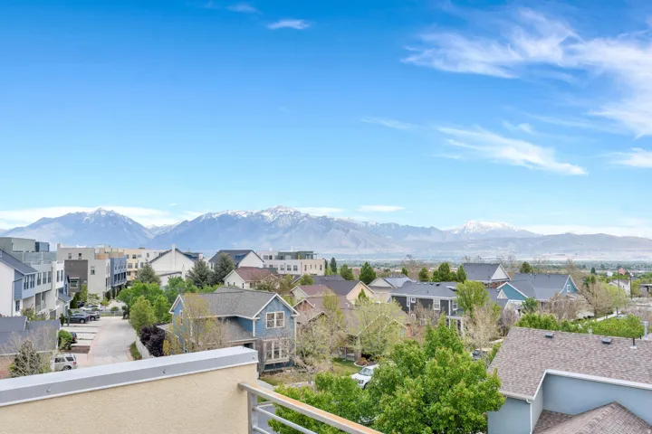 Expansive mountain scenery framing a residential community
