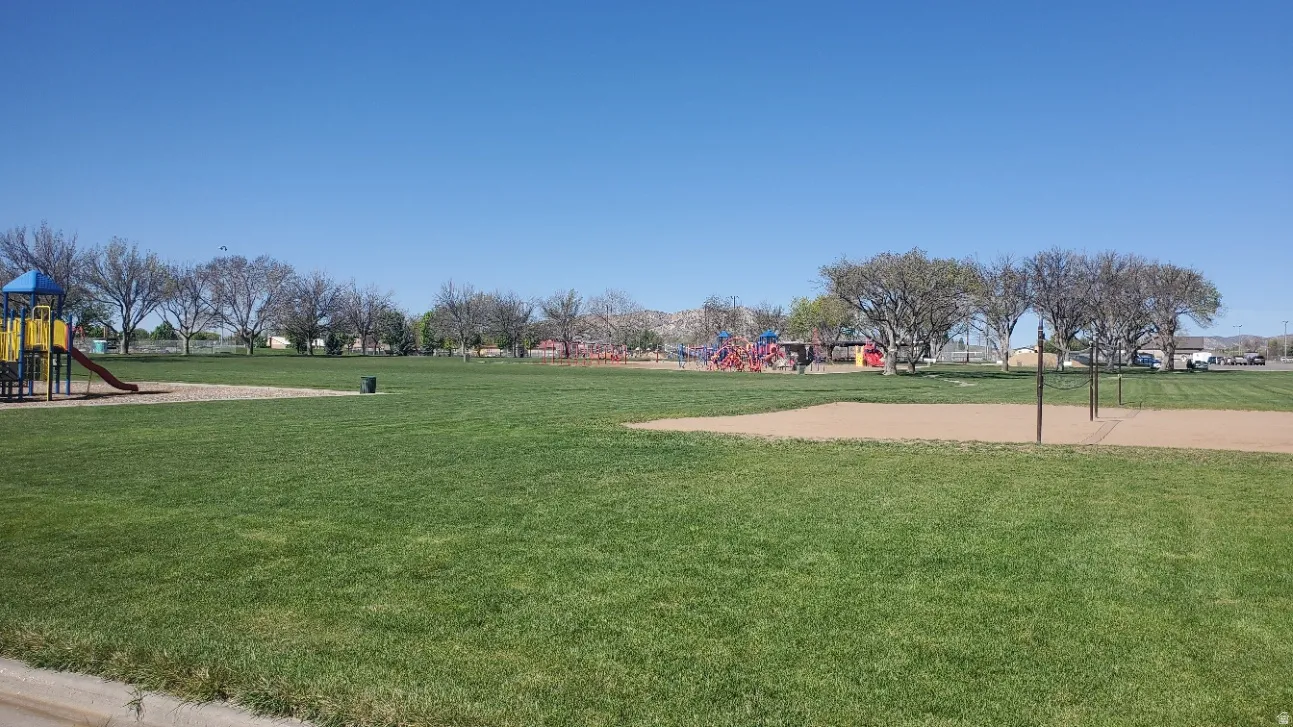 City park with playground and Volleyball area