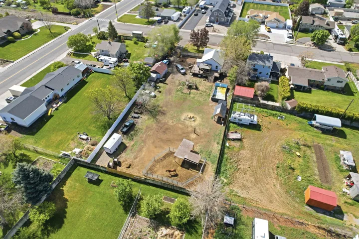 Aerial perspective of suburban area