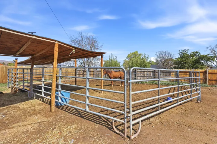 View of horse barn