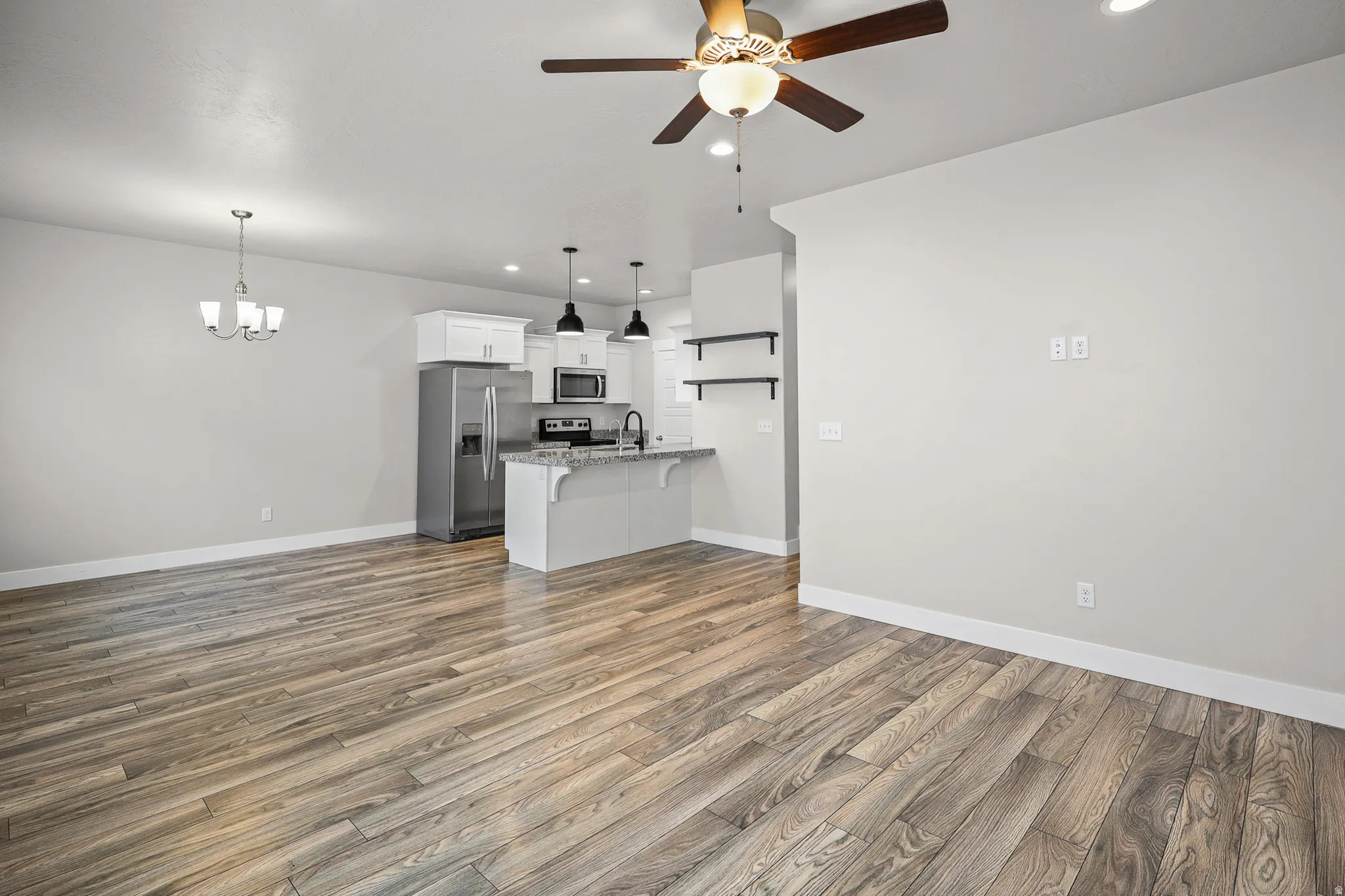 Open-concept living room area