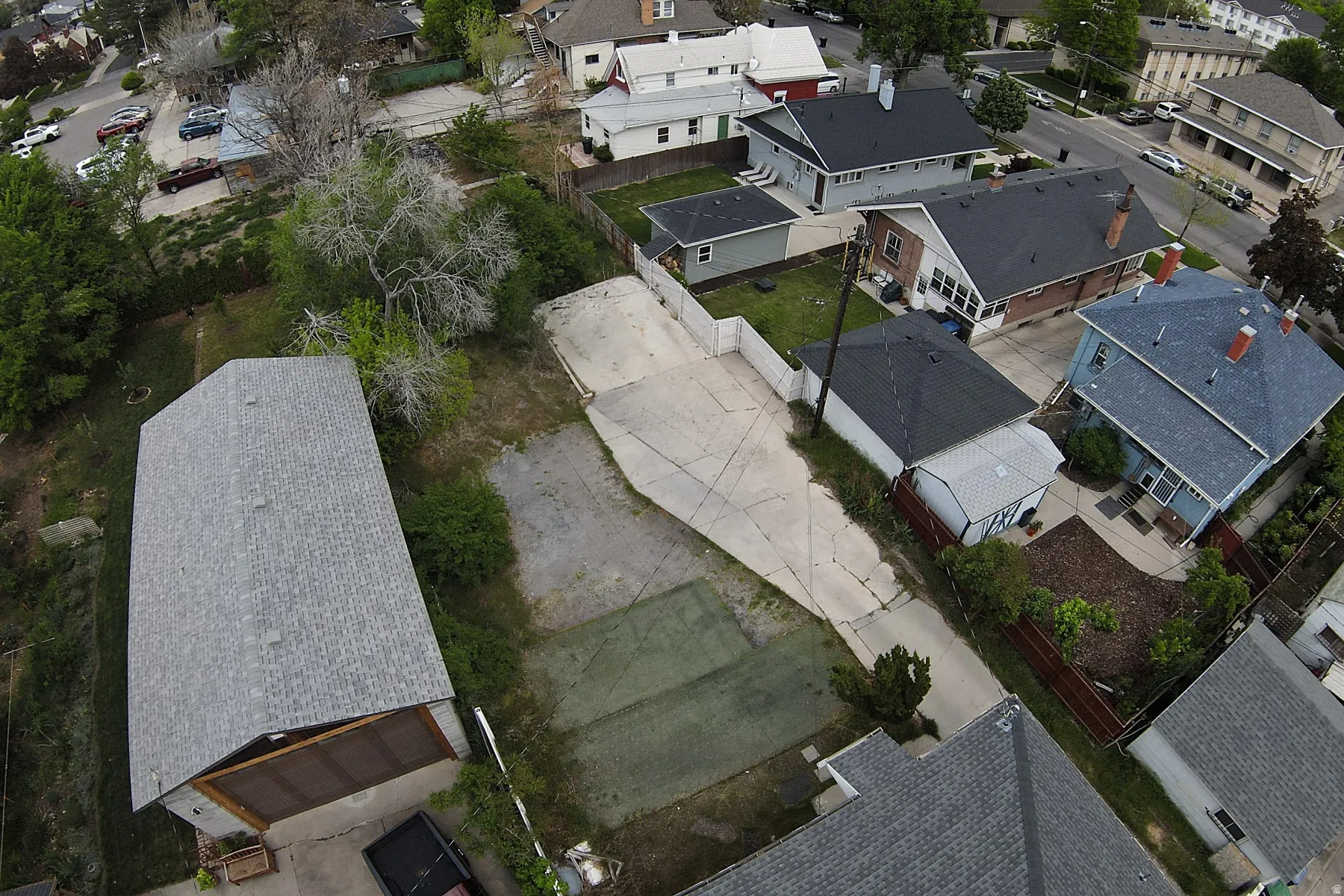 Aerial view of residential area