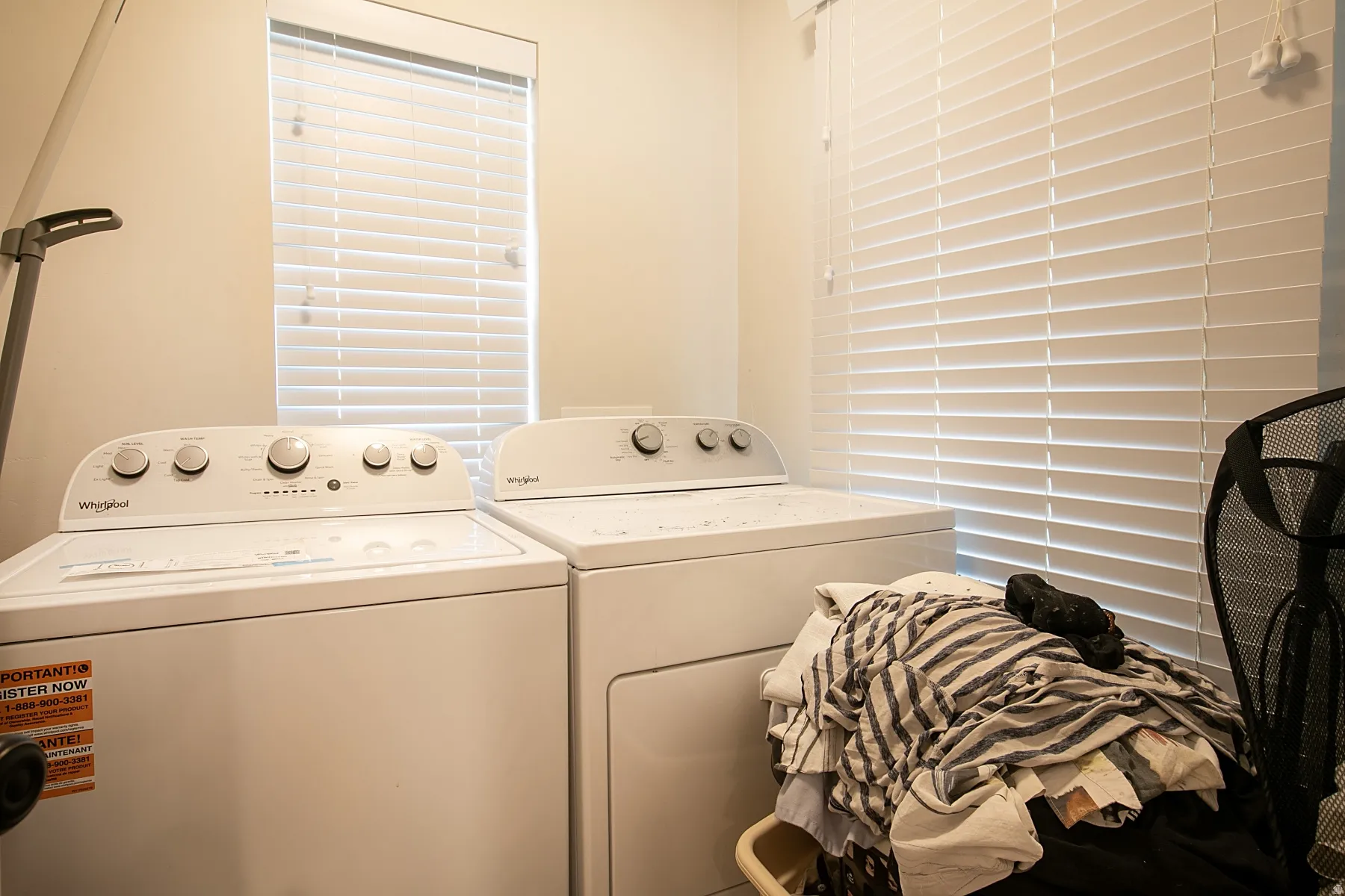 Laundry room with washer and dryer