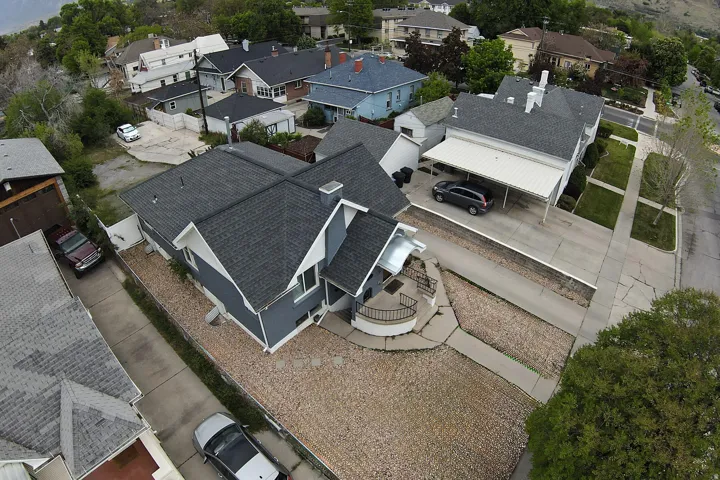 Aerial view of residential area