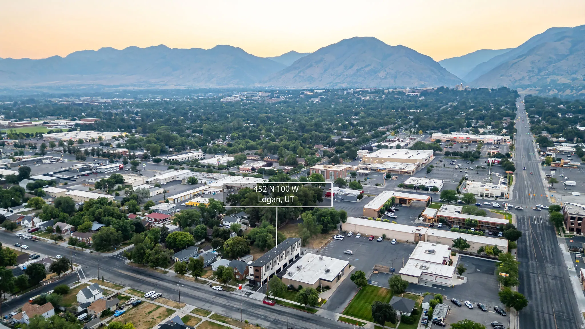 Prime commercial and mixed-use corridor featuring multi-story buildings with substantial ground-level retail and office space