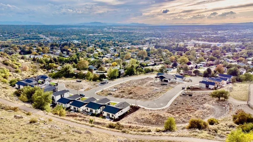 Panoramic view from the trail overlooking the subdivision