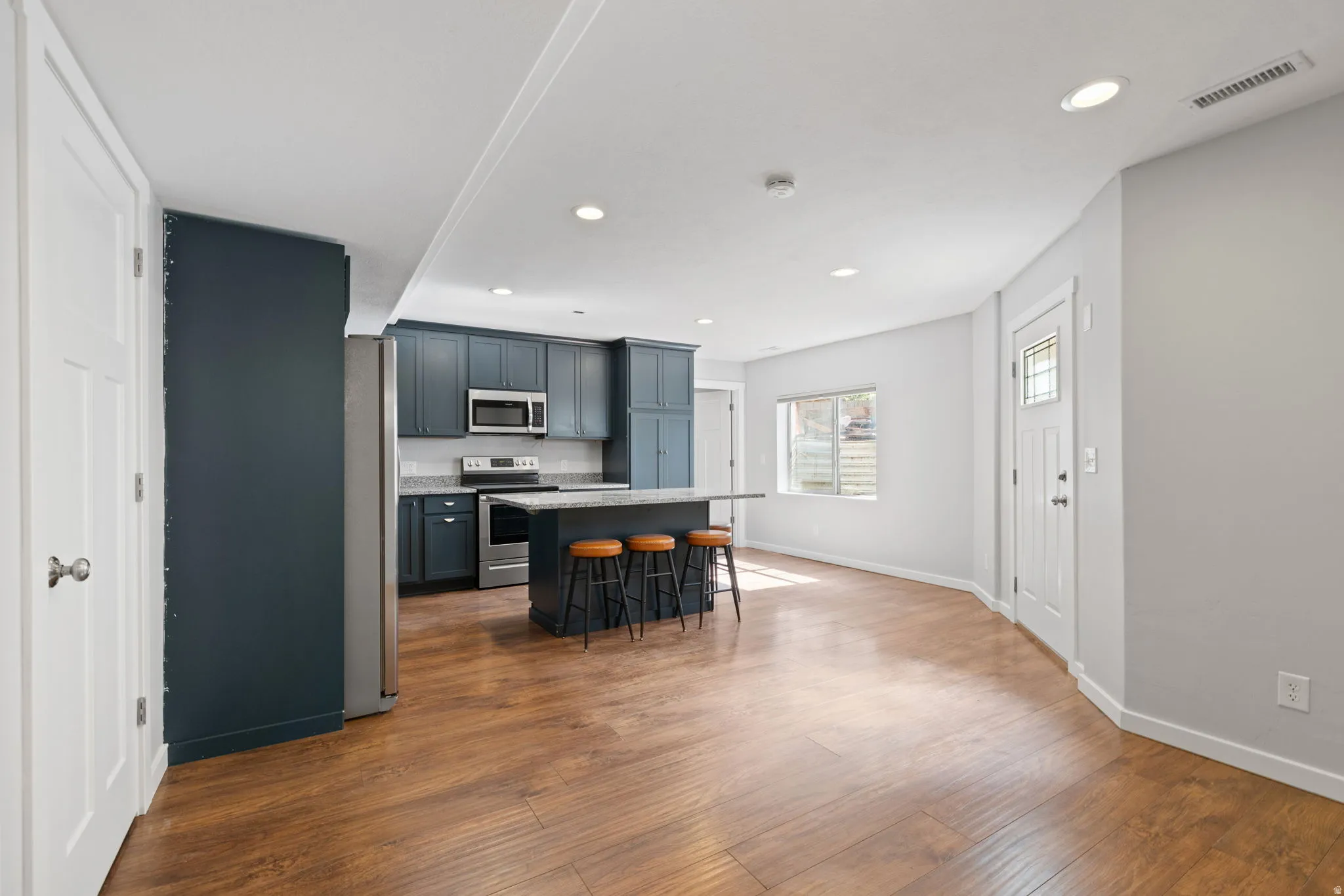 Basement Apartment kitchen and living room