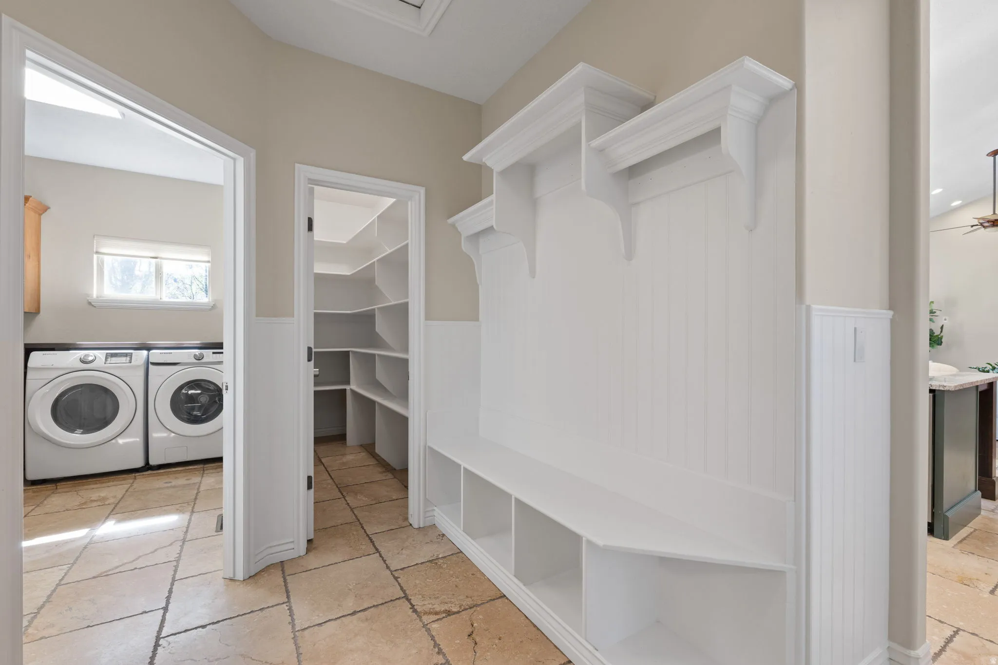 Large mud room to garage and laundry