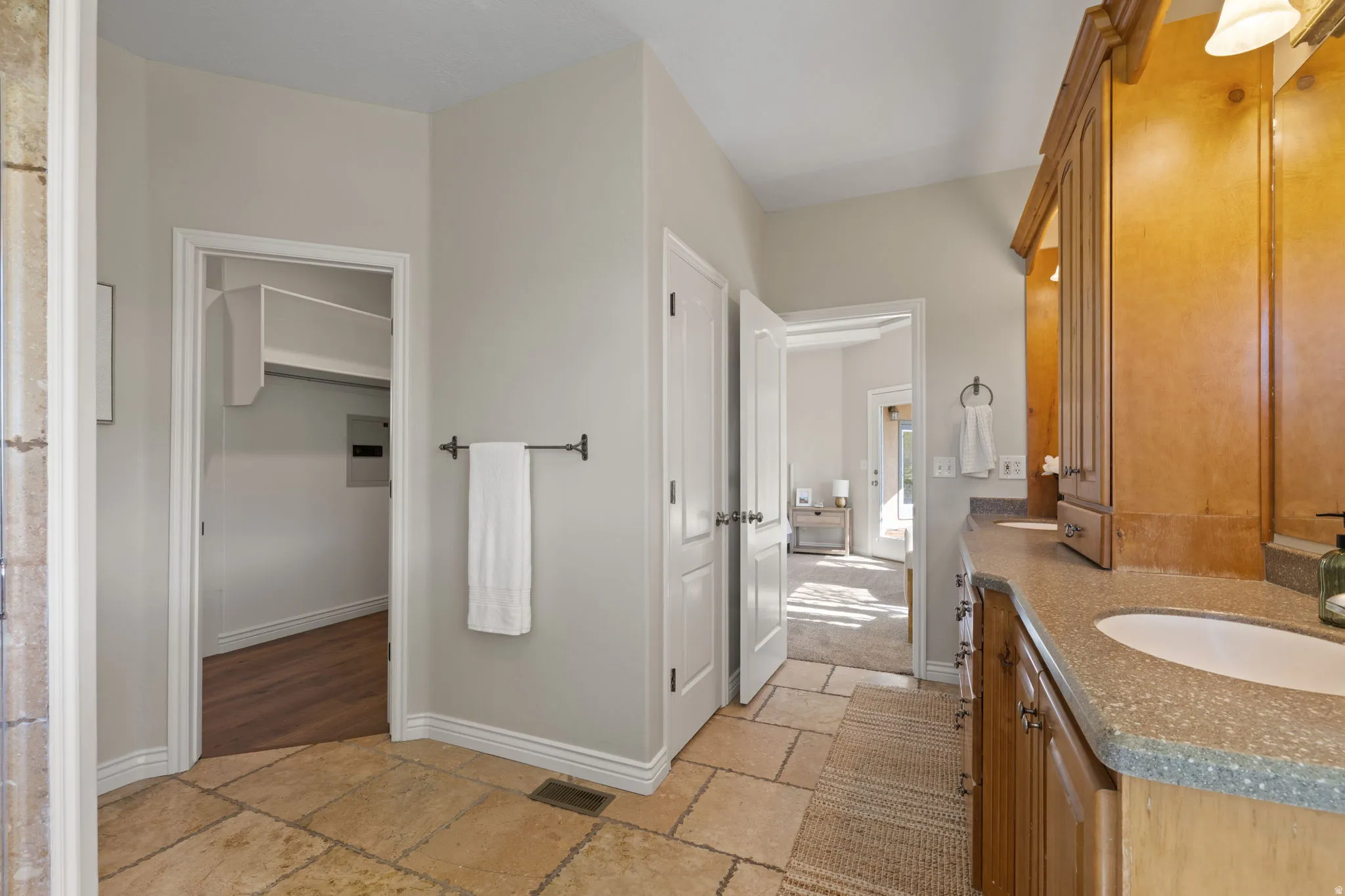 Two large closets in primary suite.