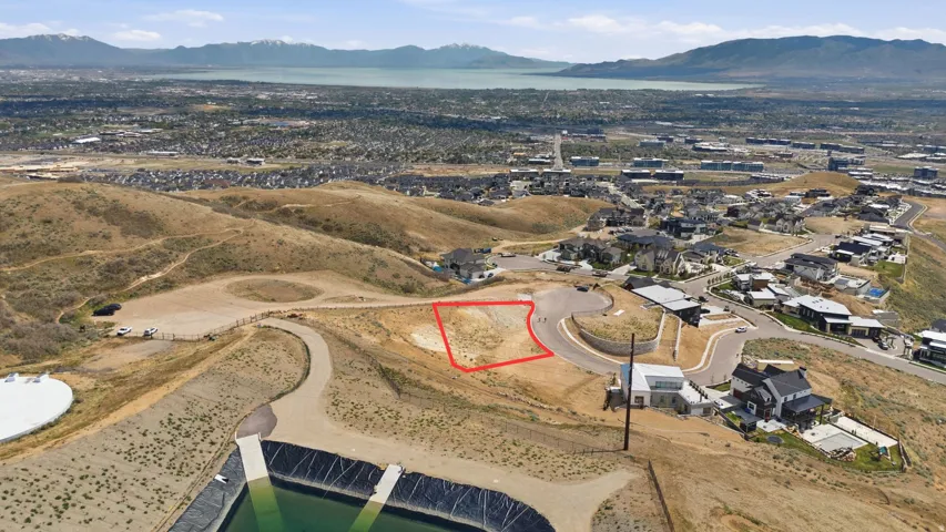 Elevated land parcel featuring a visible red outline
