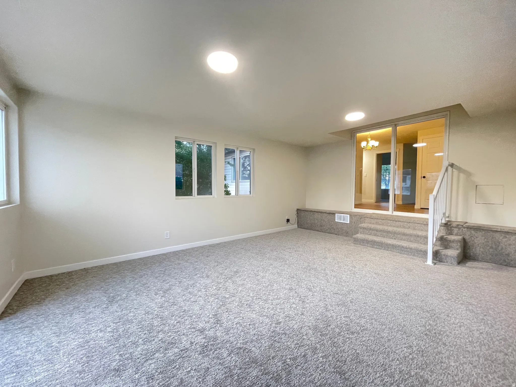 Spacious sunroom added onto the home.