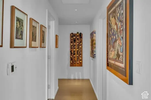 Hall with light wood-type flooring