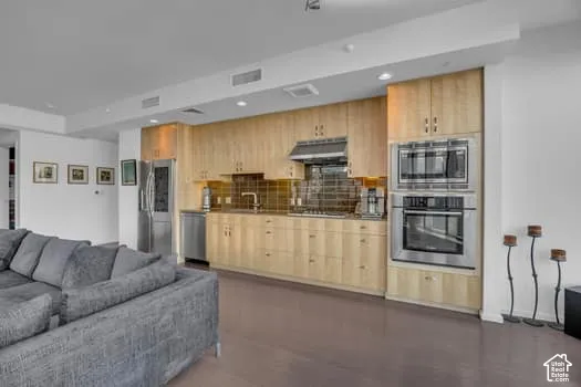 Living room featuring recessed lighting