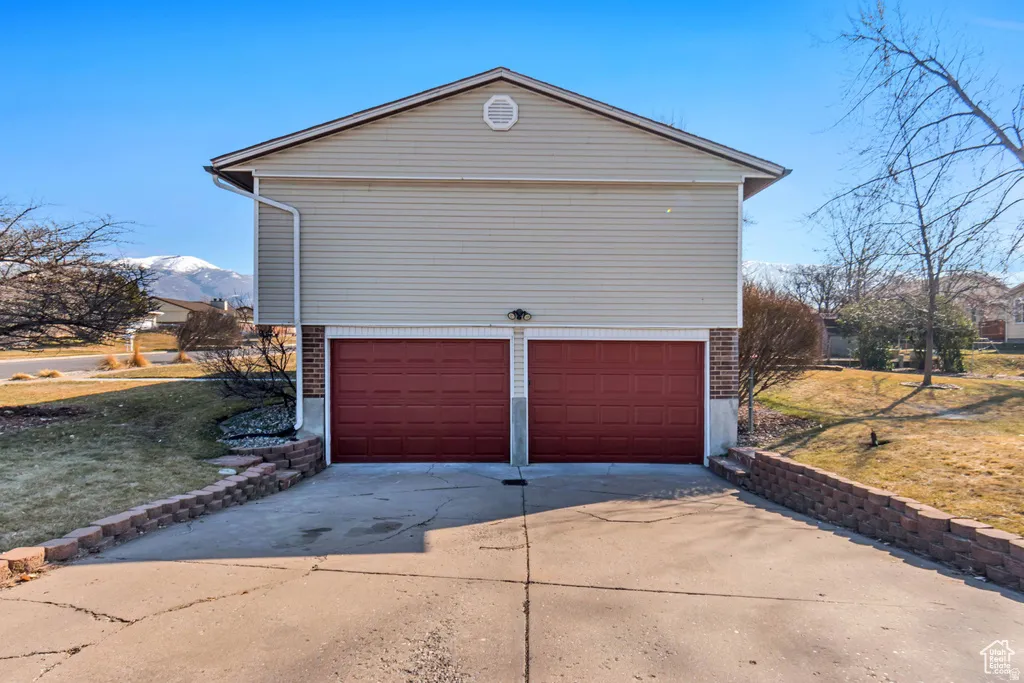 Garage with driveway