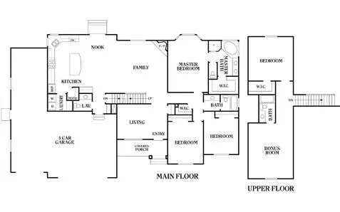 Main floor and upper floor