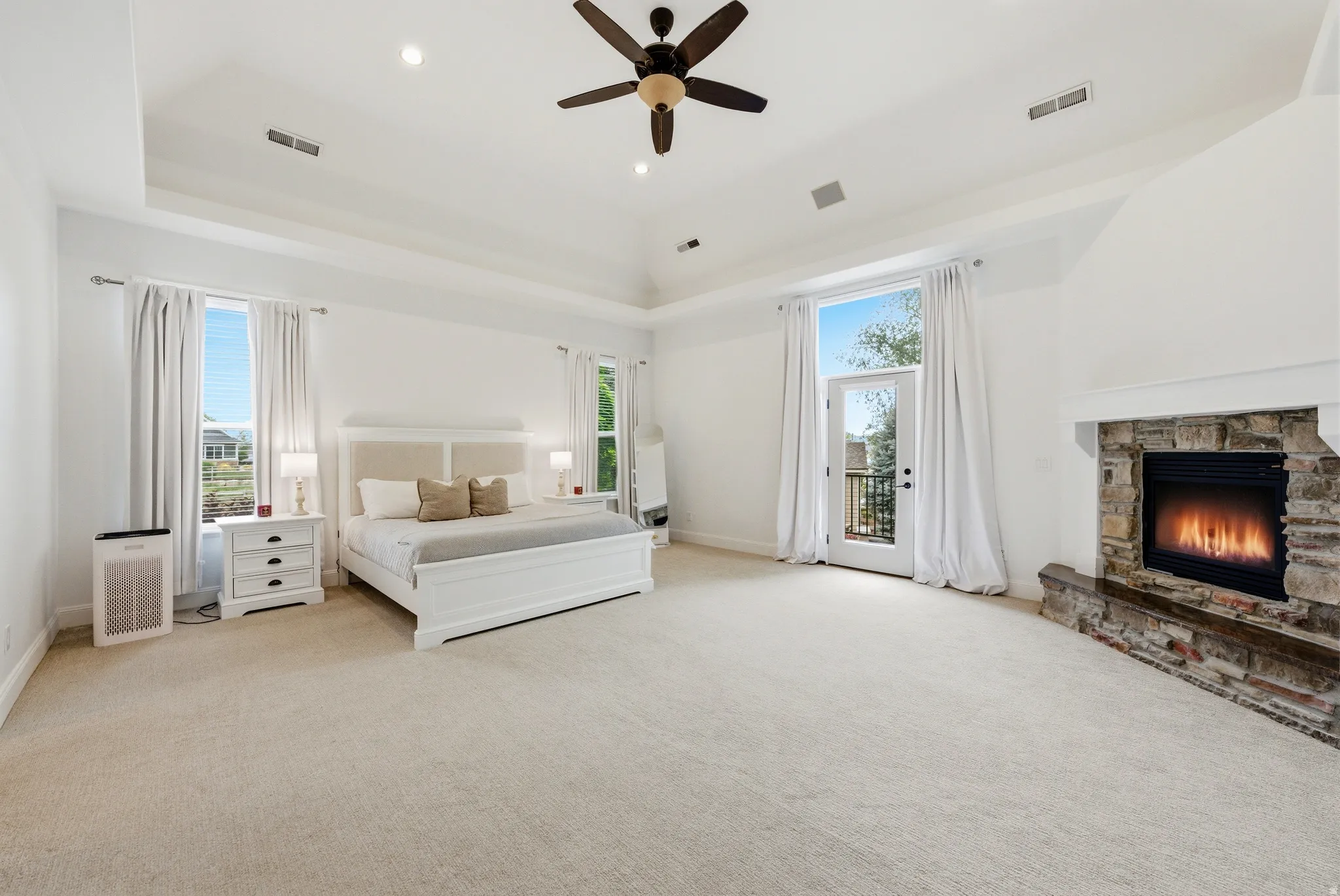 Primary bedroom with fireplace