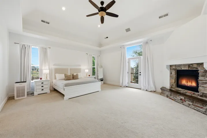 Primary bedroom with fireplace