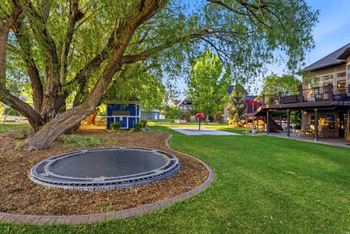Expansive green lawn providing abundant outdoor space