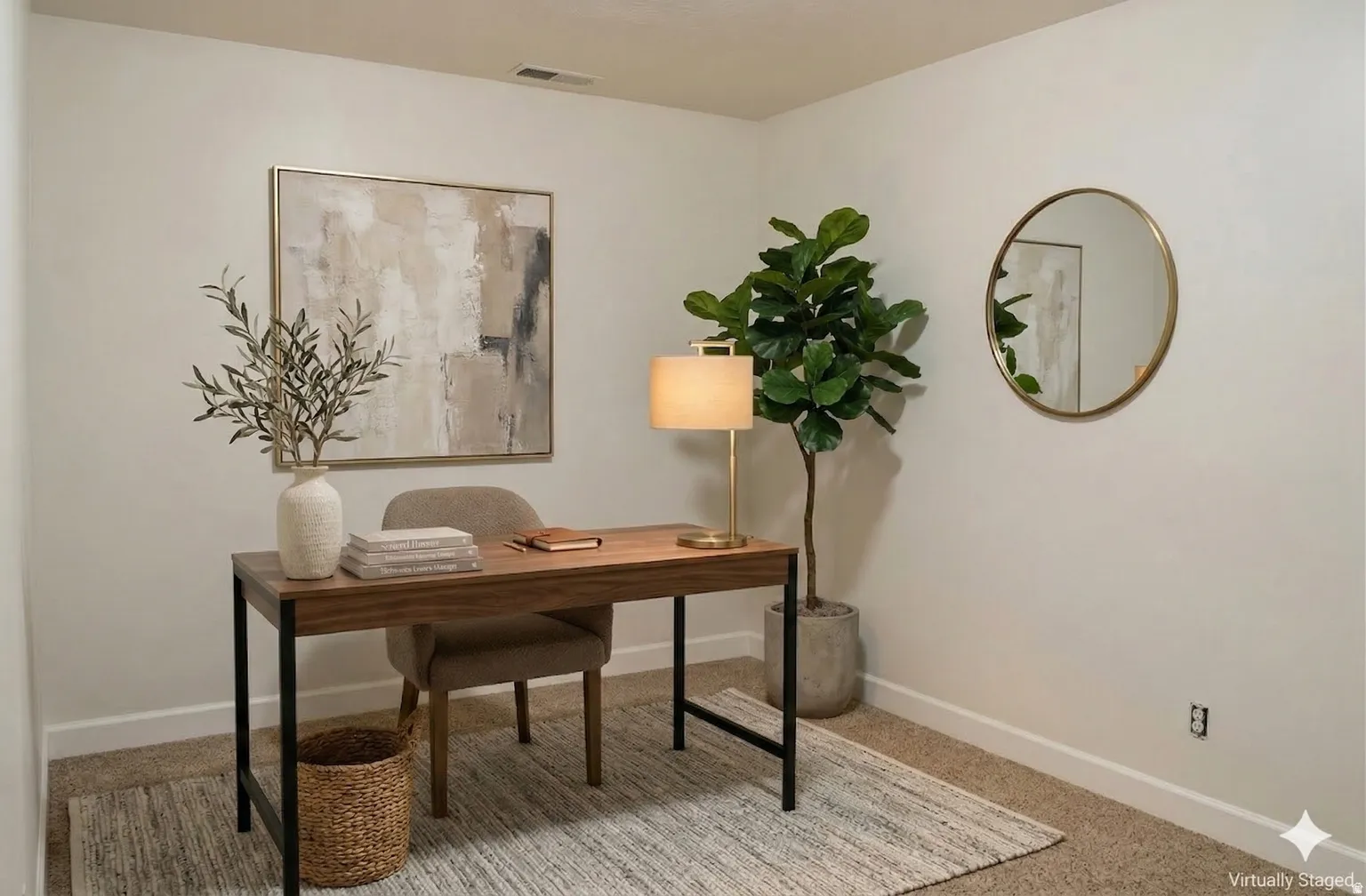 Home office in basement