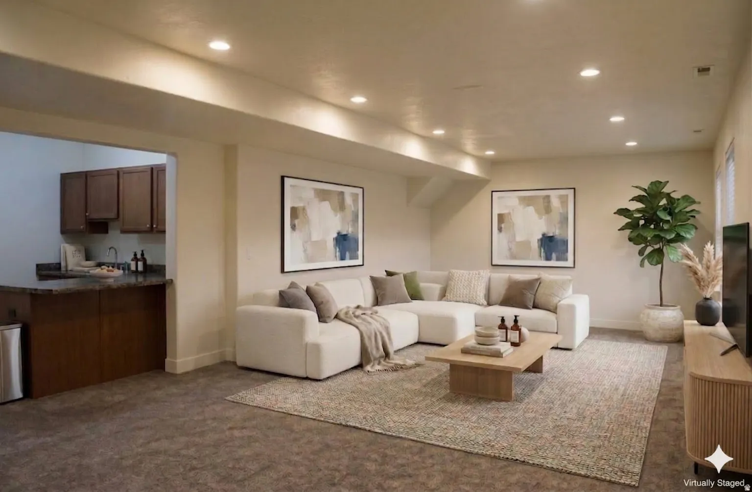 Living room area with extra space