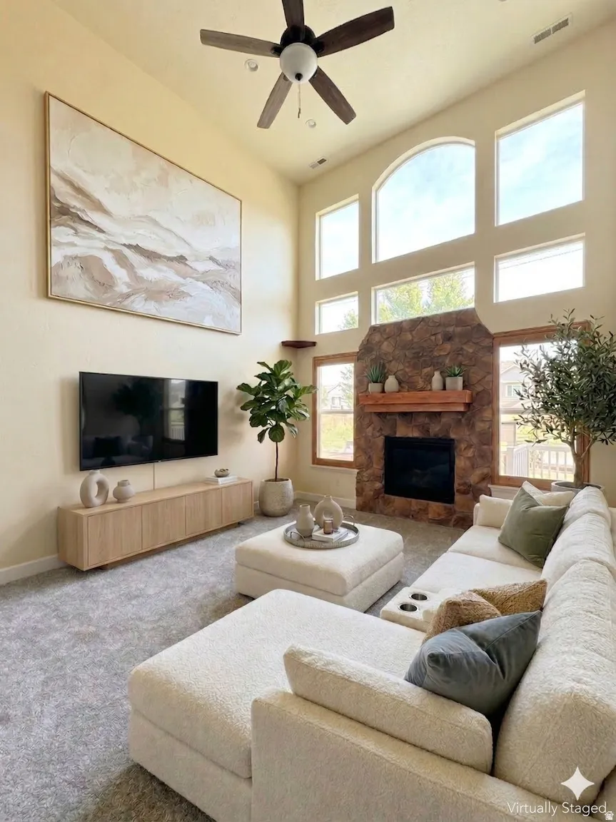 Another view of the two-story great room
