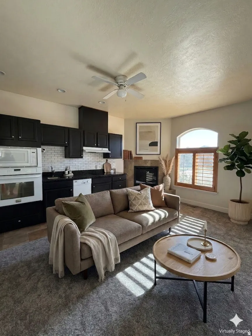 Living room and kitchen, other view