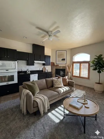 Living room and kitchen, other view