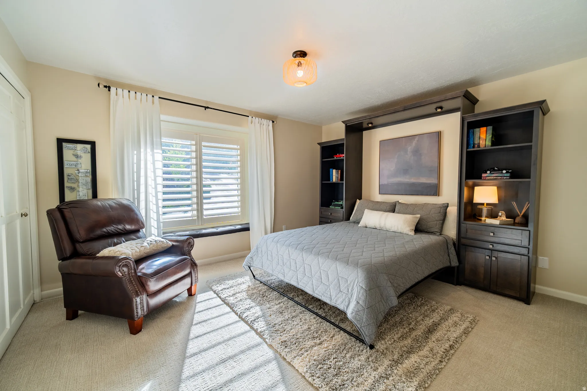 murphy bed folded down in office