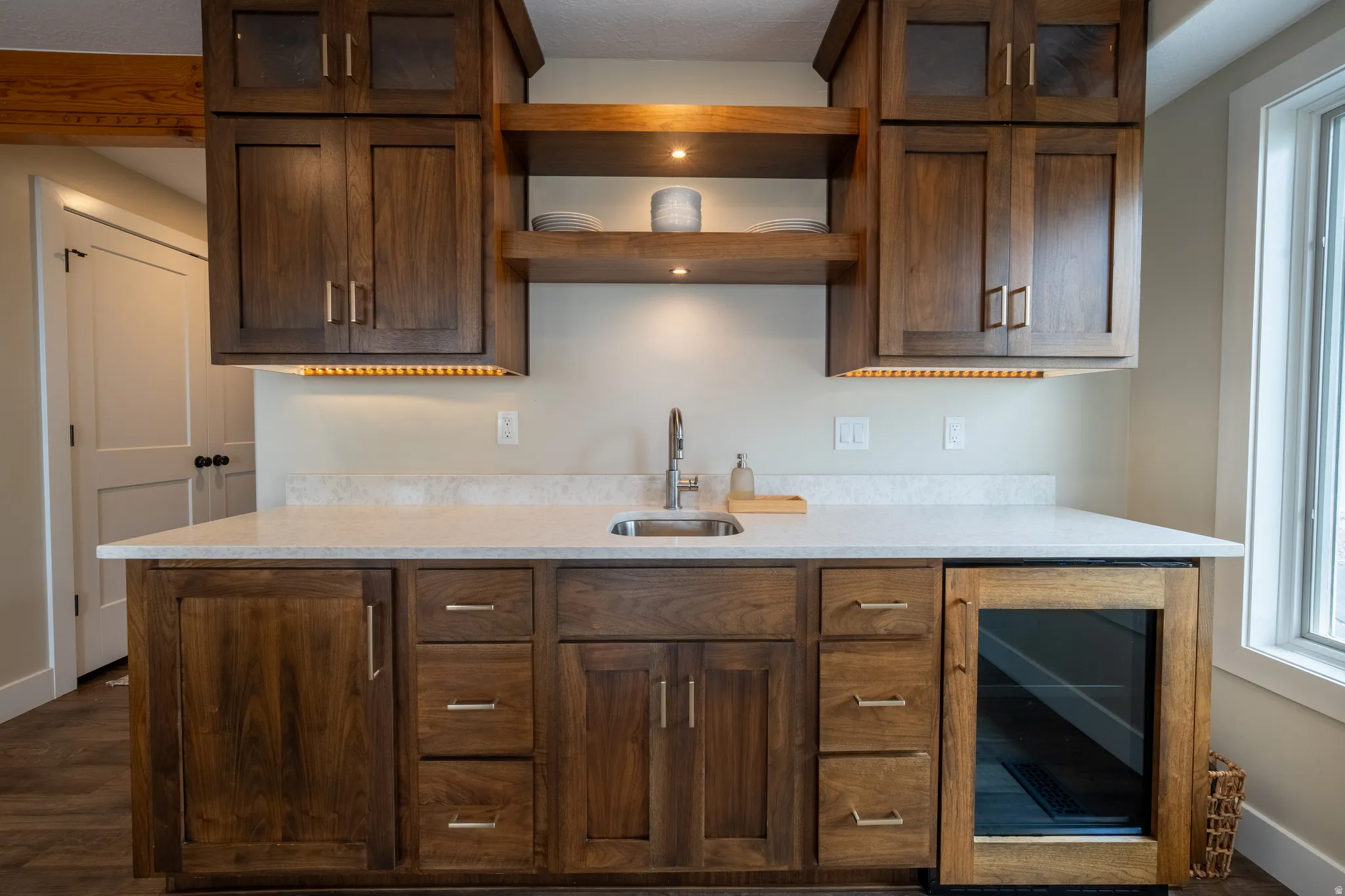 Gorgeous wood cabinet kitchenette
