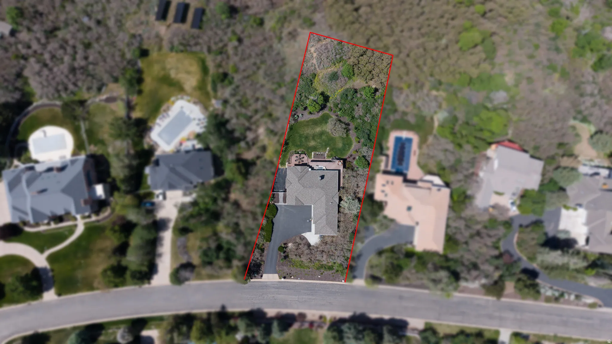 Aerial Property Survey. Outlining the boundaries of the property