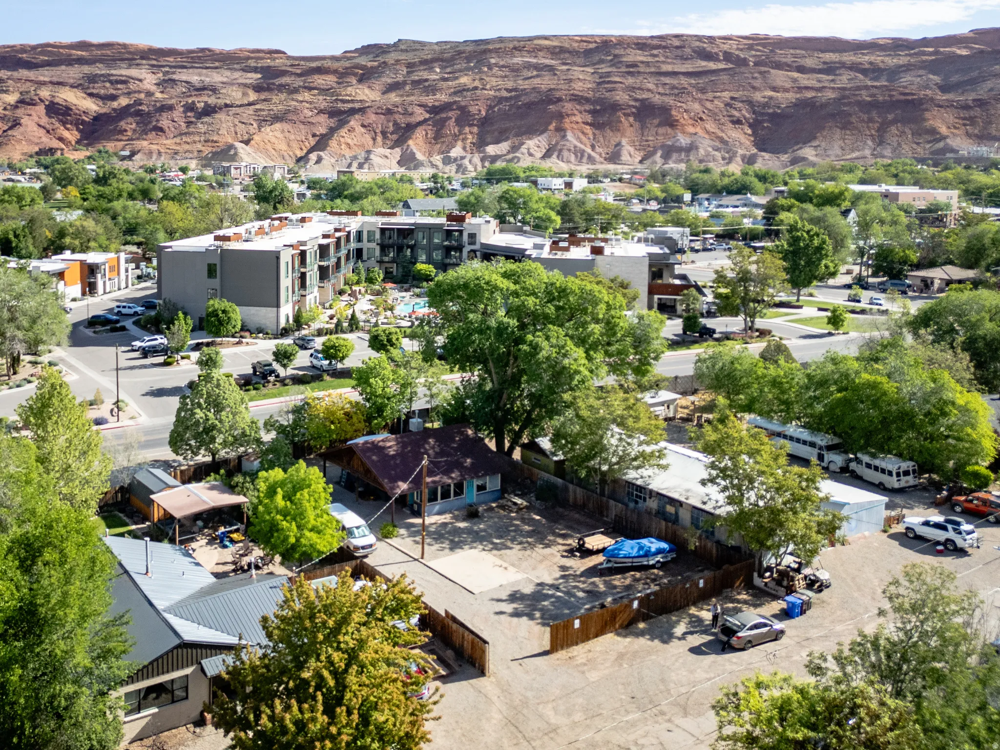 Bird's eye view of a mountain backdrop