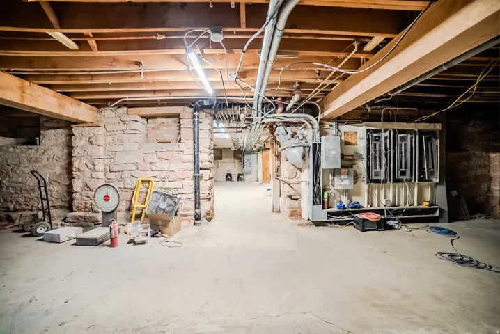 View of unfinished basement