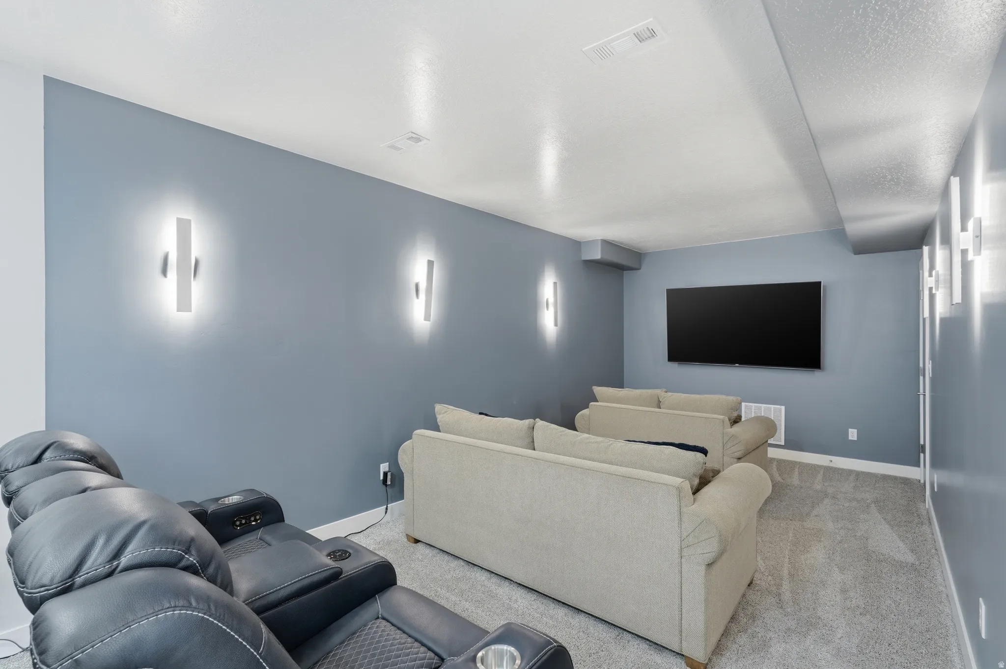Accent wall with recessed television mounting