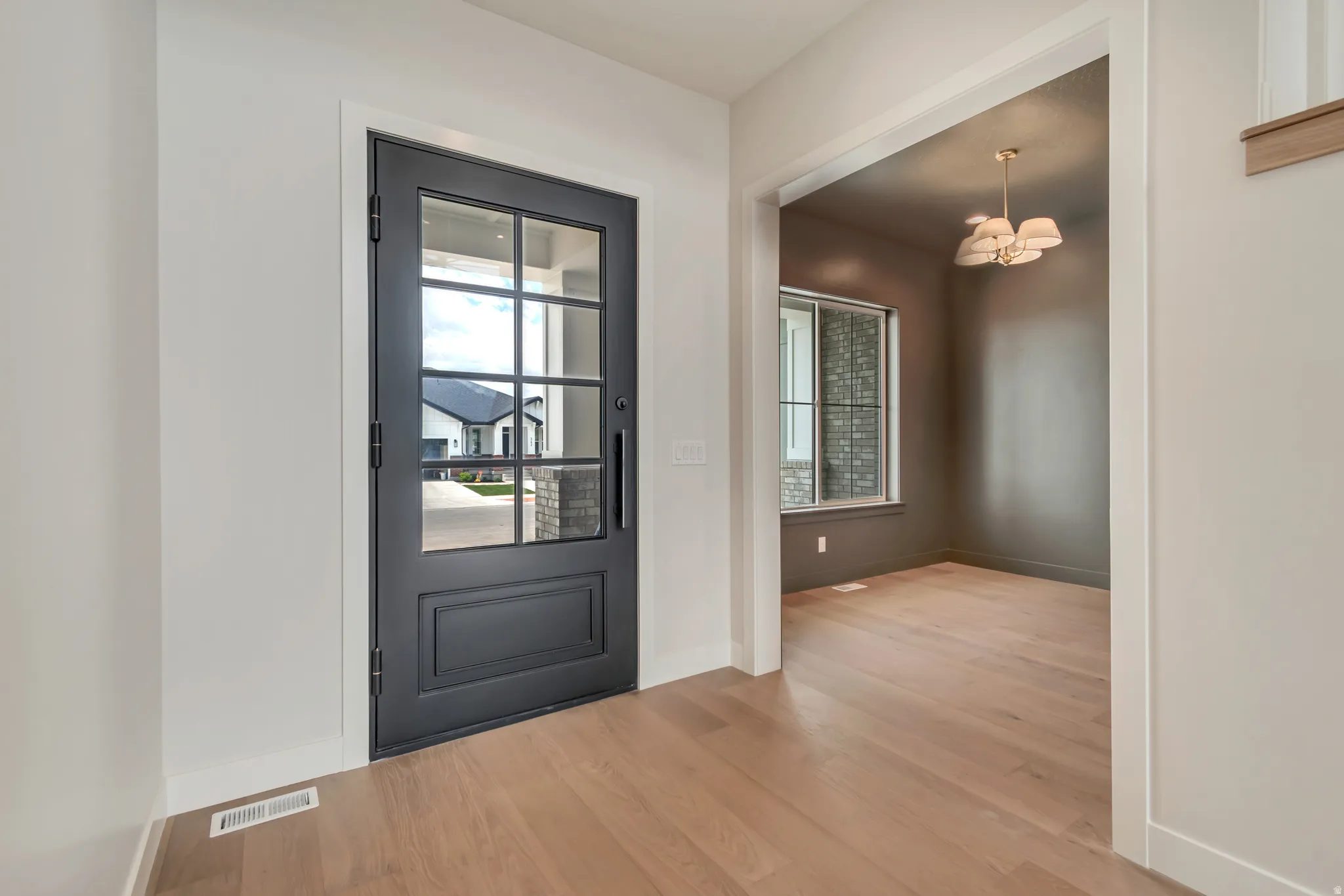 Privacy on demand door. Instantly shifts between clear and frosted glass at the flick of a switch!