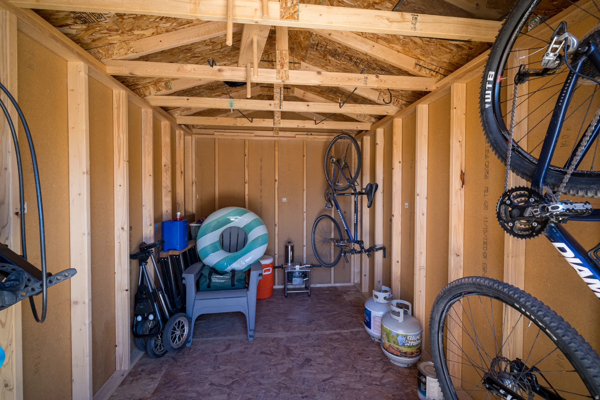 Inside storage shed