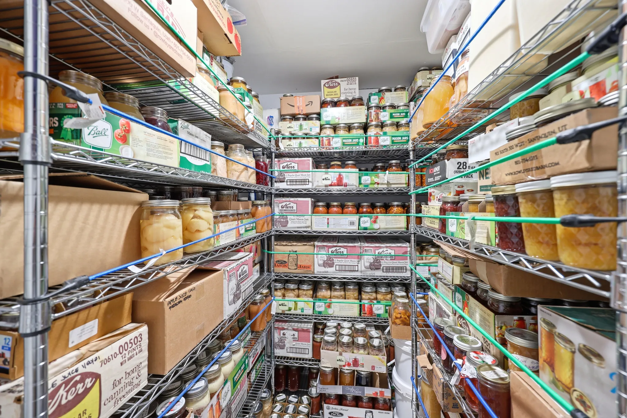 Dedicated pantry space featuring extensive wire shelving for ample storage