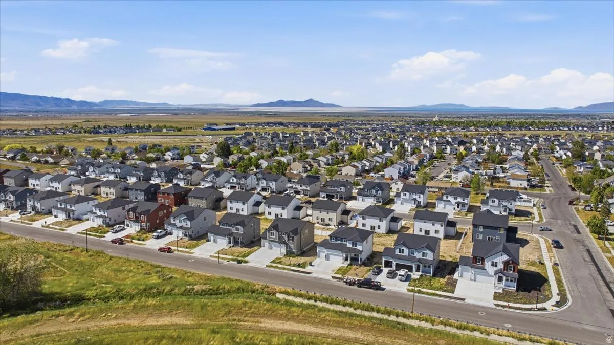 Newly developed residential community featuring diverse architectural styles and varying rooflines