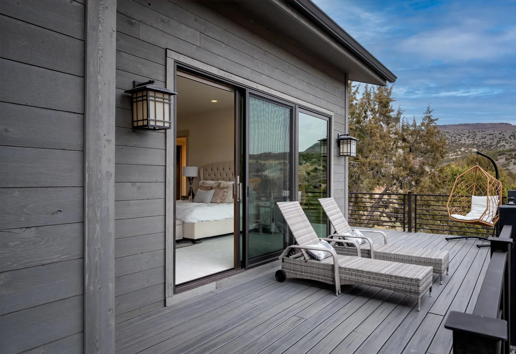 Exterior deck of master suite.