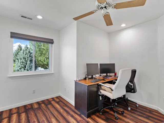 Wood-finish flooring throughout