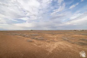 Expansive undeveloped land featuring a vast open terrain, scattered natural vegetation, and a broad sky