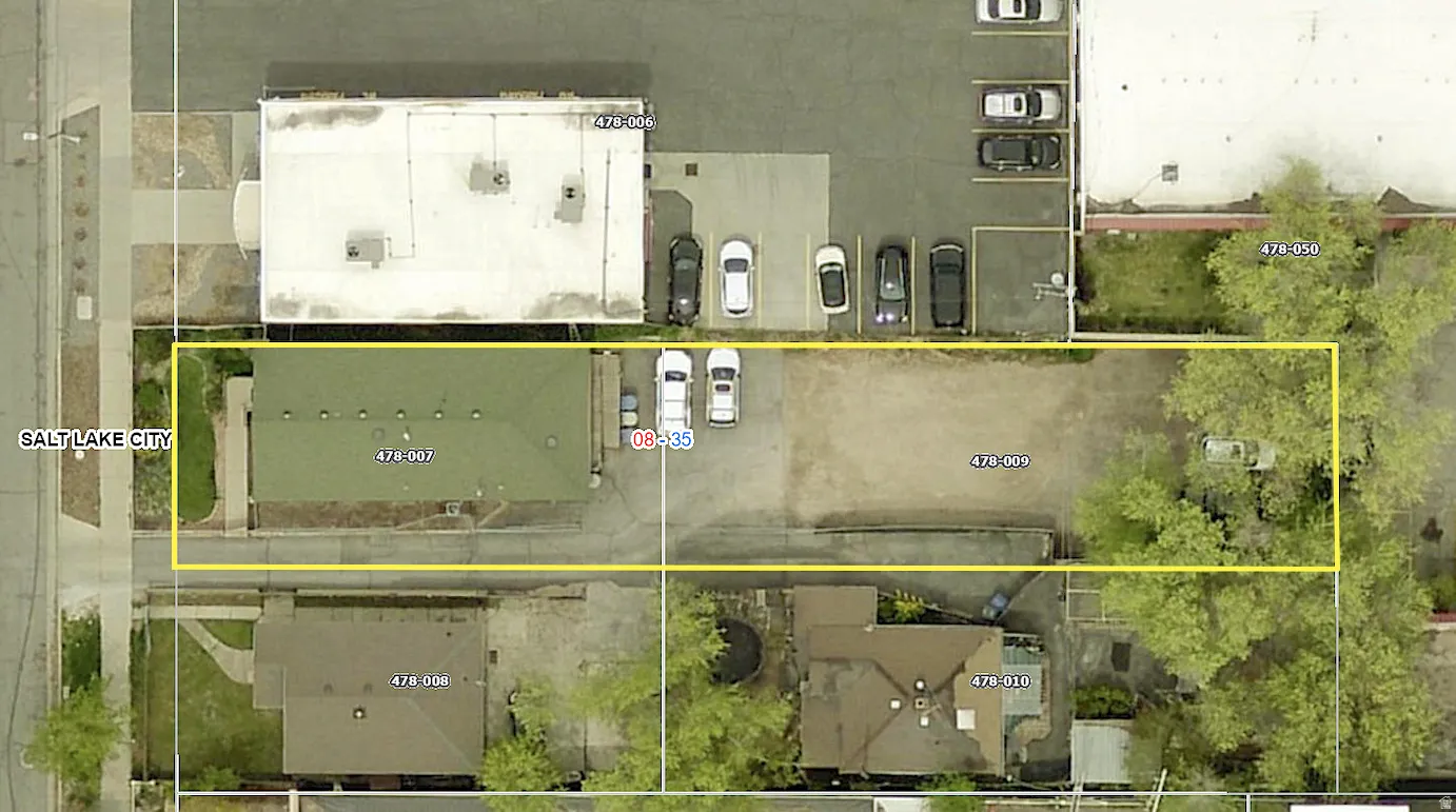 Property Survey Map. Indicating the boundaries and identifying numbers for the property within Salt Lake City