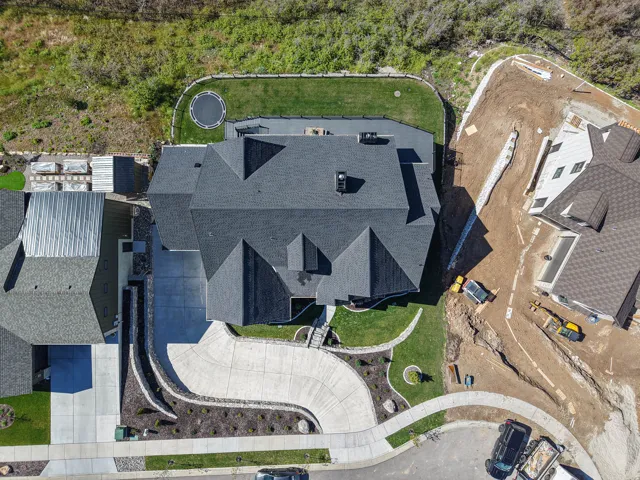 Asphalt shingle roof with multiple gables