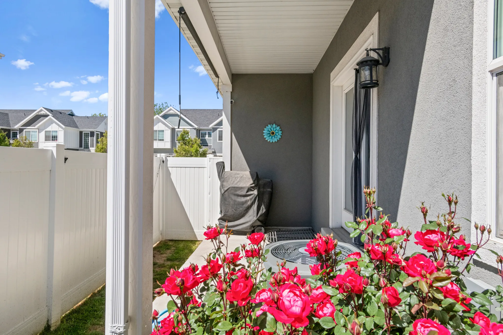 Note gate to common area and sun shade that can be pulled down (and will stay with the home).