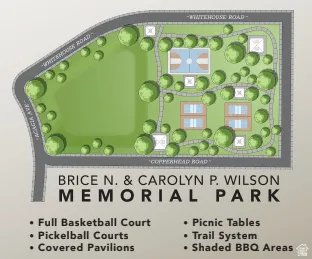 Park amenities map. Illustrating the recreational facilities and layout of the property