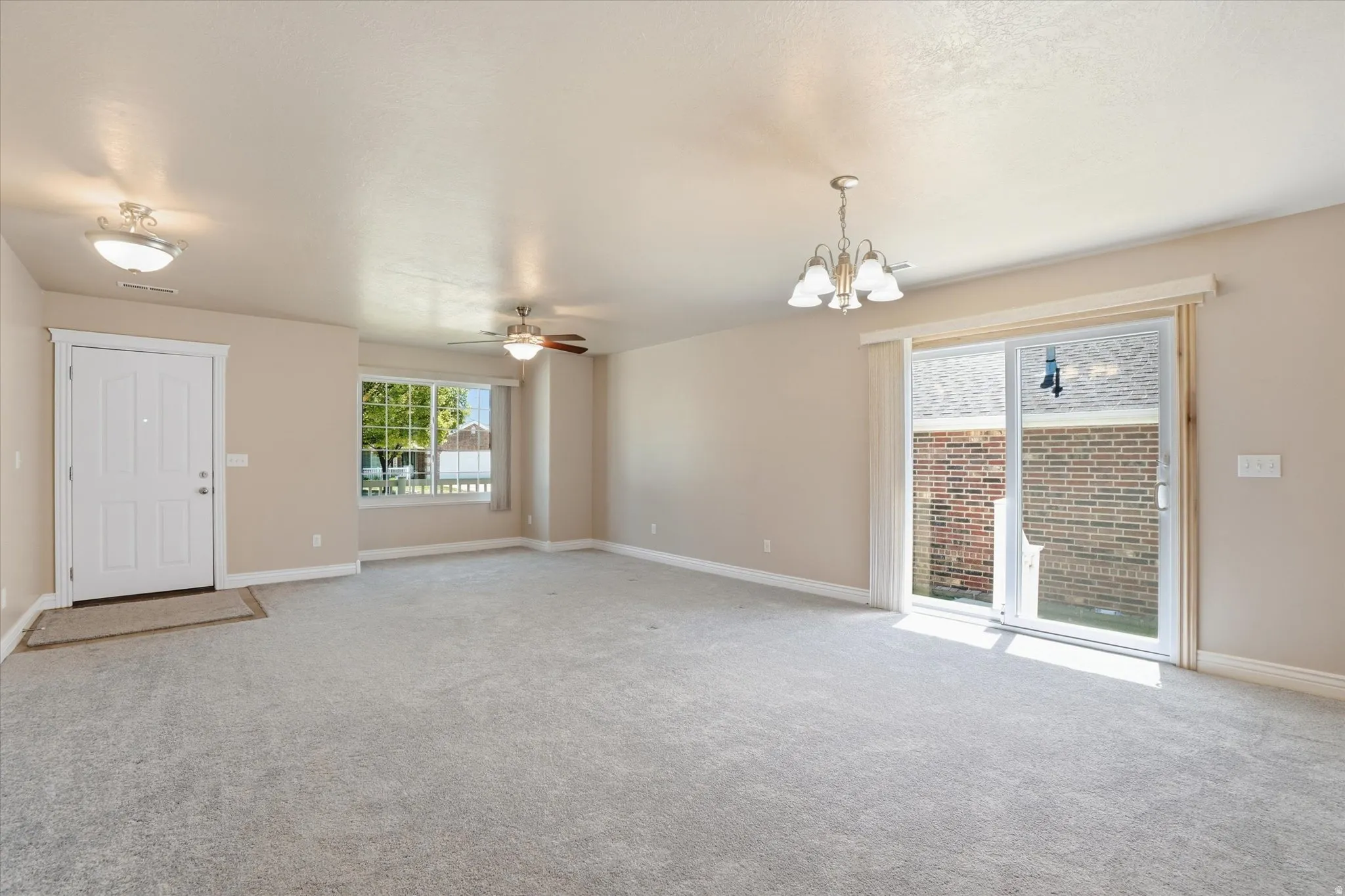 Entrance, Living Room, Dining area, Sliding door to side yard