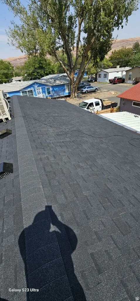 Recently installed asphalt shingle roof