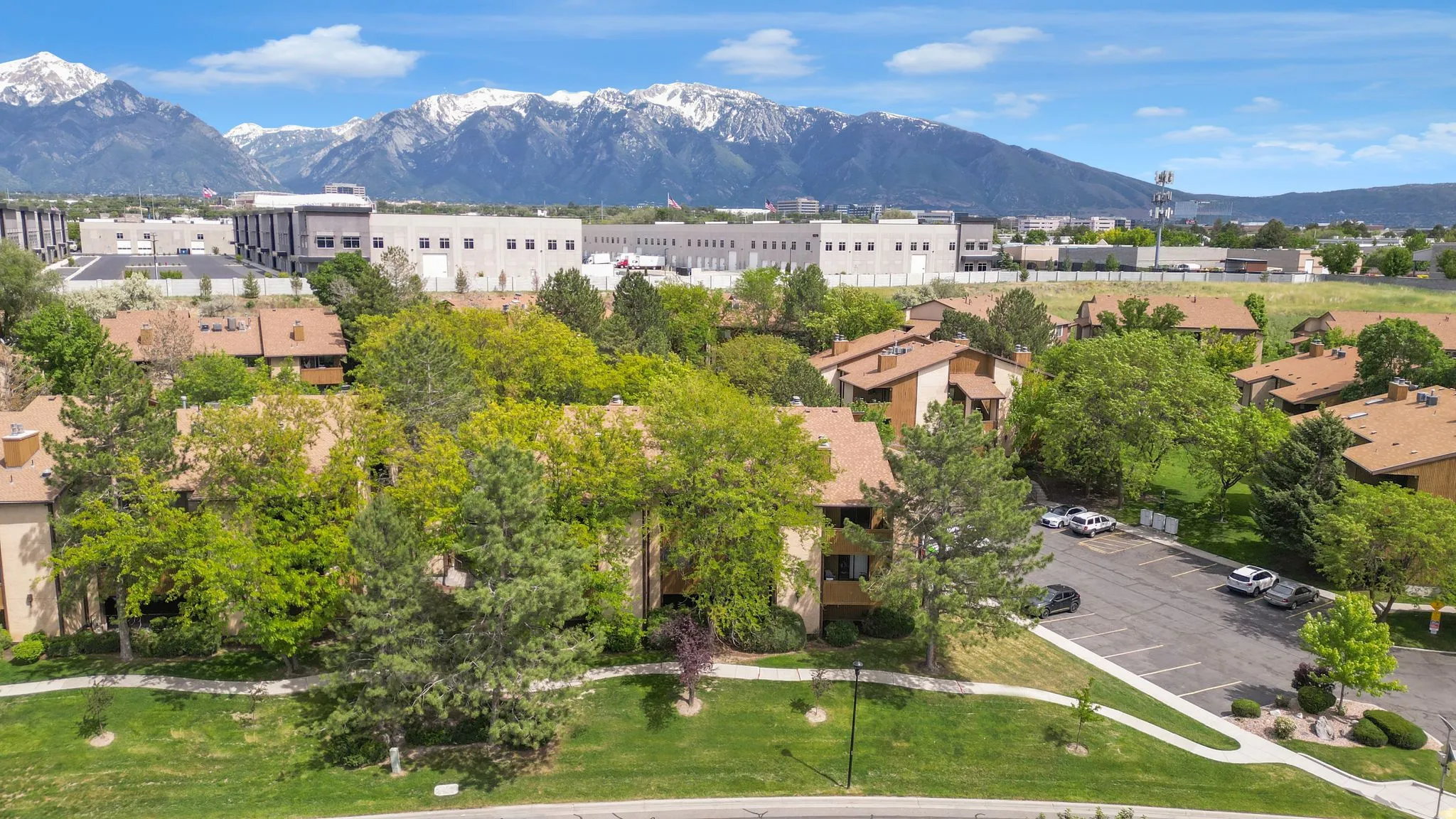 Residential community with prominent mountain scenery
