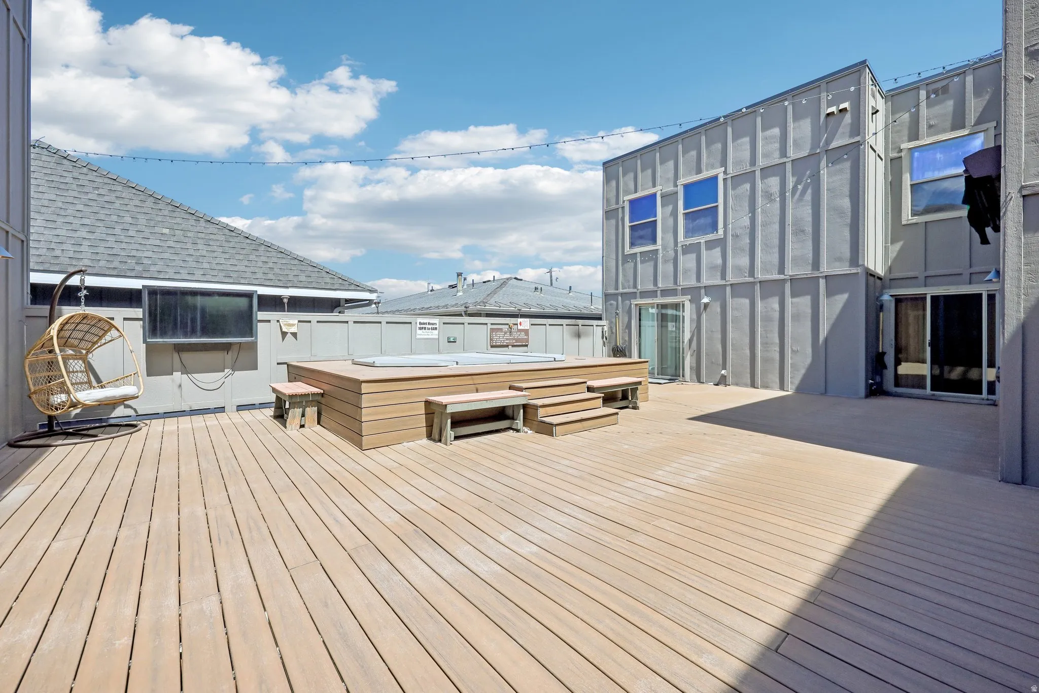 Expansive outdoor deck space featuring composite decking